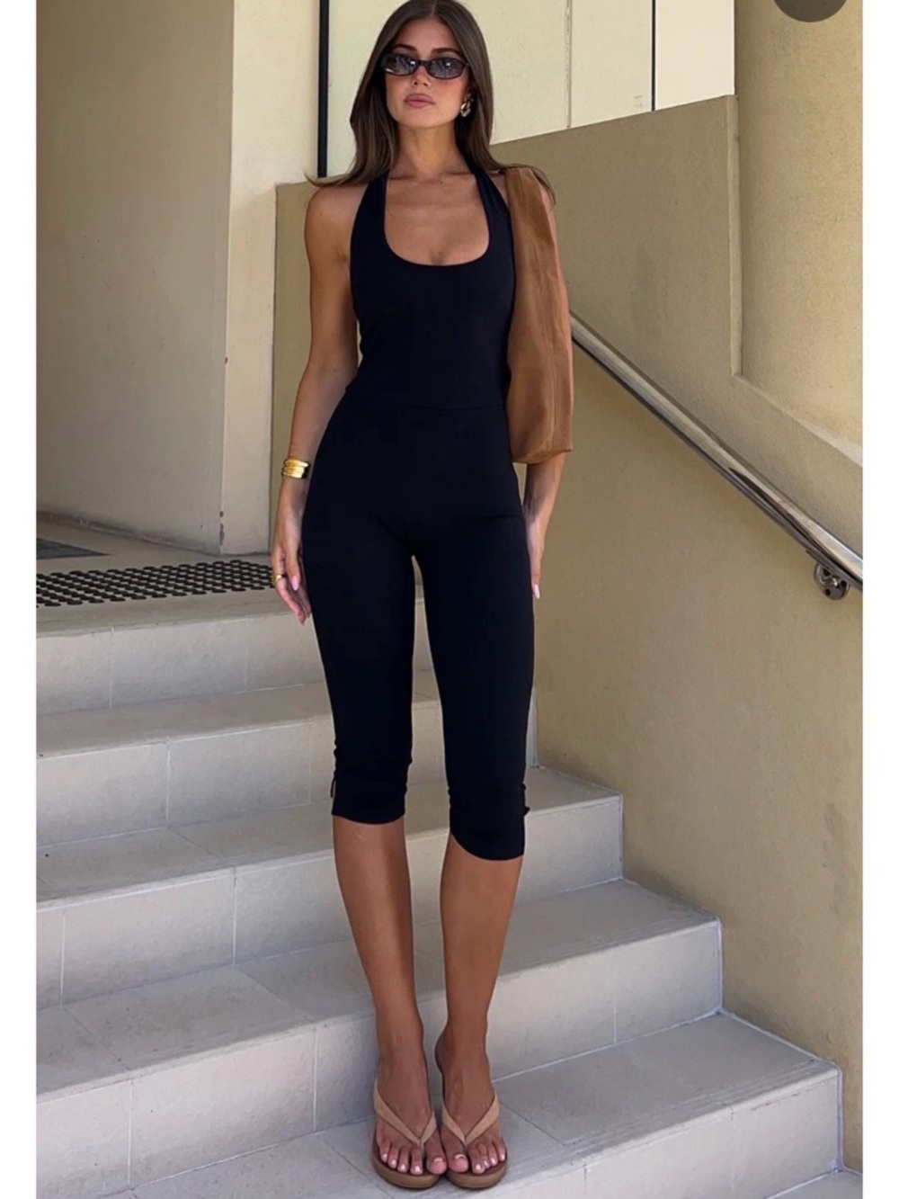 VIVID DREAMS White Fox Boutique Jumpsuit black Size Medium